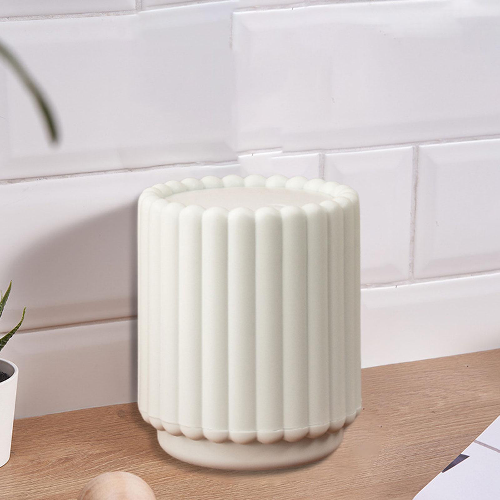 

Mini Trash Can Press Open Lid Desktop Garbage Bin Wide Opening Small Waste Container For Home Office Use Bucket Trash Can белый