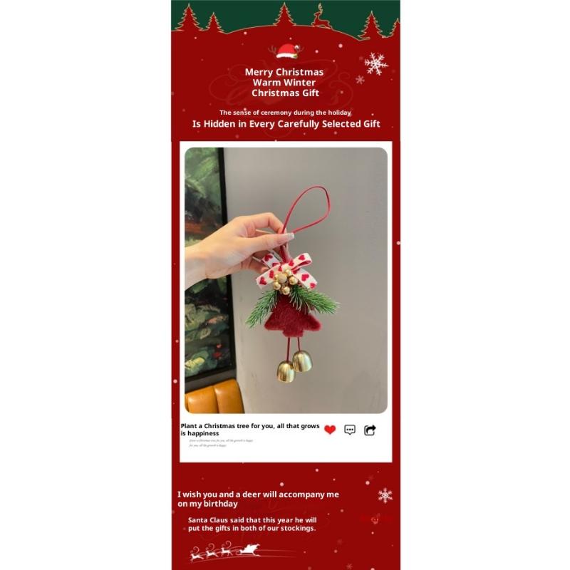 Christmas Atmosphere Pendant Gift Star Plush Bow Christmas Tree Red Pendant Wind Chime Creative Gift