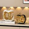 Ceramic Sculpture Desk Decoration Ornaments Creative Apple Statue Room Aesthetic Decor Gold-plated Apple Hollow Out Crafts
