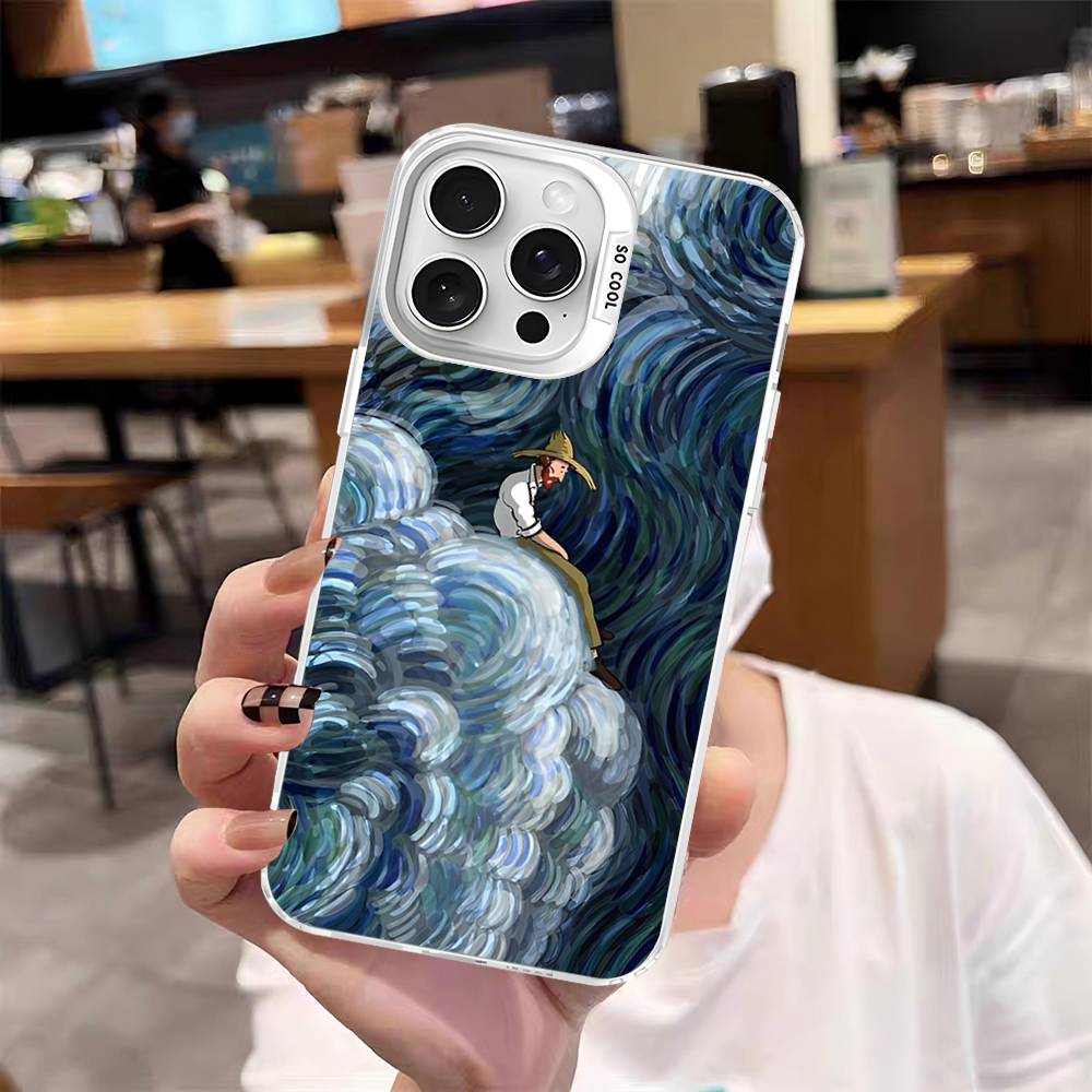 Van Gogh Art Painting For Iphone 15 14 13 Plus 17 16 12 11 Pro Max Matte Colored Silver Luxury Phone Cover