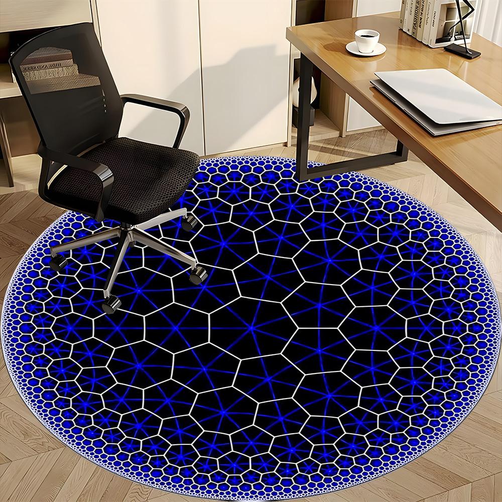 

1PC Hexagonal Pattern Chair Carpet for Office, Indoor Non-Slip Washable Carpet, Soft Comfortable Mat For Office Room yy250930246 80cm by 80cm
