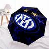 Umbrelă pliabilă cu logo imprimat FC Inter Milano, pentru exterior, timp liber și călătorii, Material durabil pentru umbrelă, Cadou de zi de naștere și sărbători