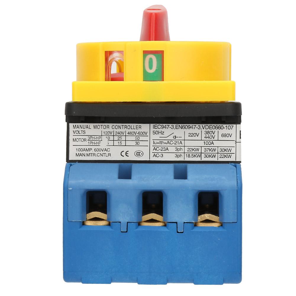 80A 100A Load Circuit Breaker Switch 3 Pole 2 Position Rotary Cam On Off Power Switch (100A)