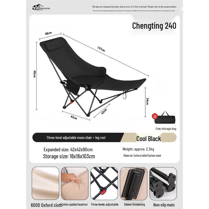 Adjustable Outdoor Folding Recliner Chair with Three-Position Backrest - Perfect for Office, Camping, or Relaxation
