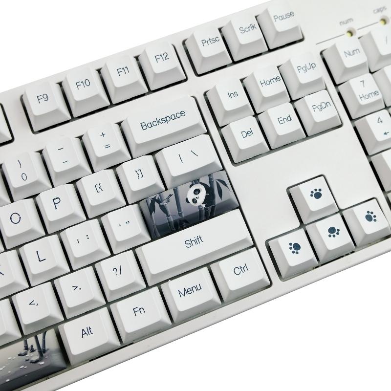 142 Keys  Keycaps Panda  PBT Sublimation Keycap  Profile Fit for 64 68 87 104 Mechanical Keyboard Keycap