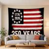America 250th Anniversary Vintage Flag Tapestry Patriotic 17762026 Print Polyester Wall Hanging for Living Room Decor