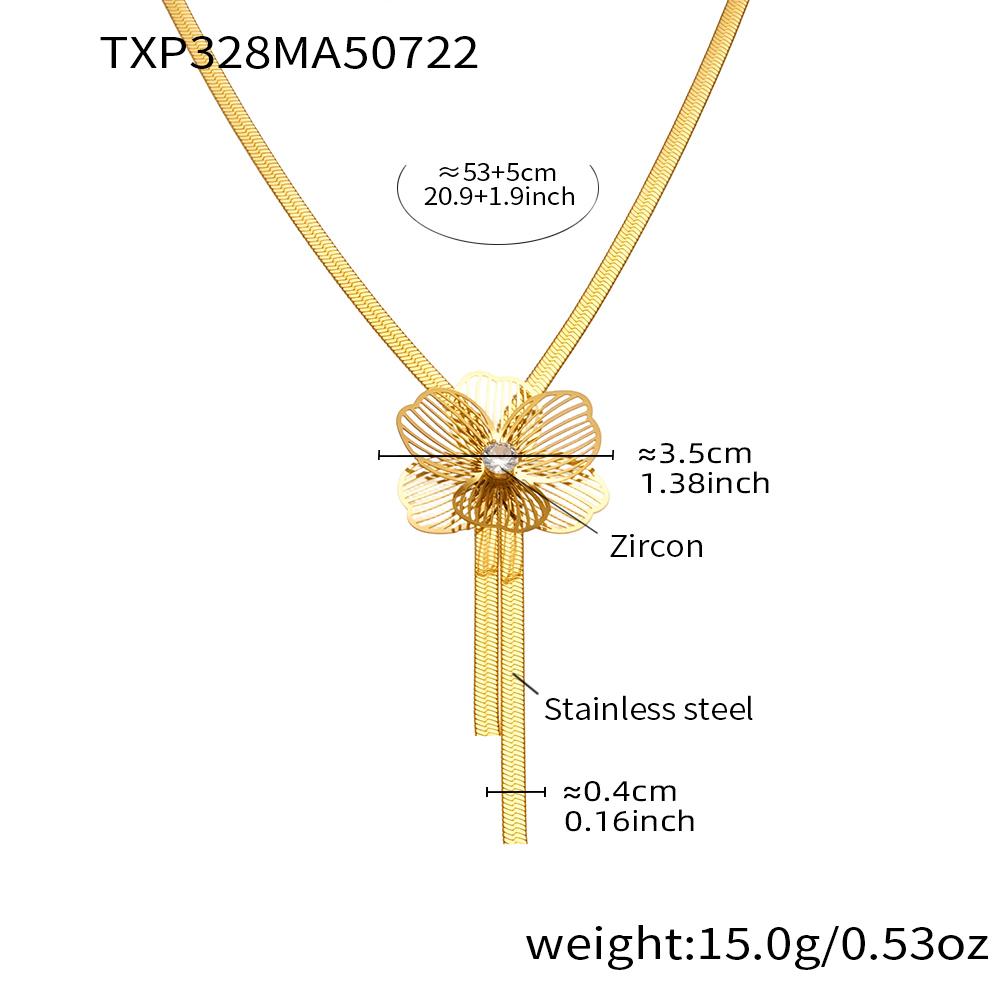 Flower Earrings Necklace Bracelet Ring In Stainless Steel Herringbone Chain Necklaces Bracelets Tassel Stud Earring For Women