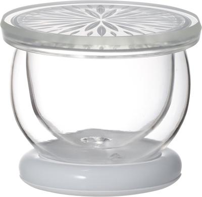 Iwaki SNOWTOP Tea Series Heat-Resistant Double-Walled Glass Mug, Chrysanthemum Pattern, White, 407A-W