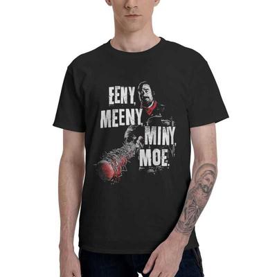 Vintage The Walking Dead T Shirt Men Short Sleeve  Cotton T-shirt Eeny Meeny Miny Moe Negan Tees Top Fashion Tshirts Gift