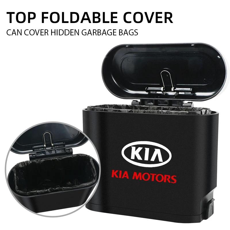 Portable Car Trash Can Hanging Folding Automotive Garbage Storage Box For KIA Ceed Sportage Cerato Soul Sorento K2 K5 Rio