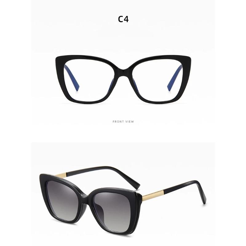 Fashion Women Clip On Glasses Cateye Sunglasses Brand Designer Vintage Eyeglasses Female Anti Blue Light Glasses Gafas