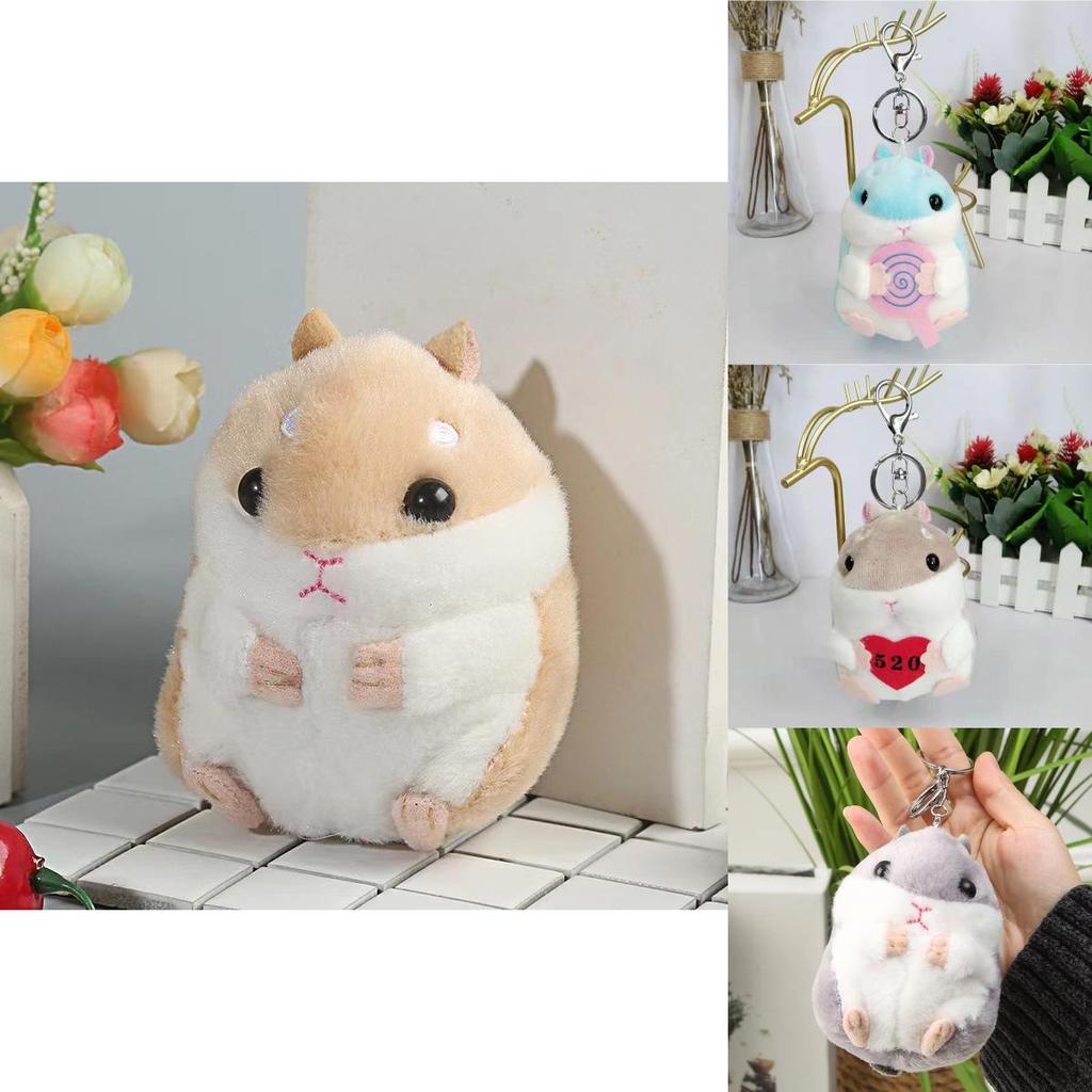 Entzückender Kreativer Hamster Plüsch Schlüsselanhänger Spielzeug Für Niedliche Tierliebhaber 11cm