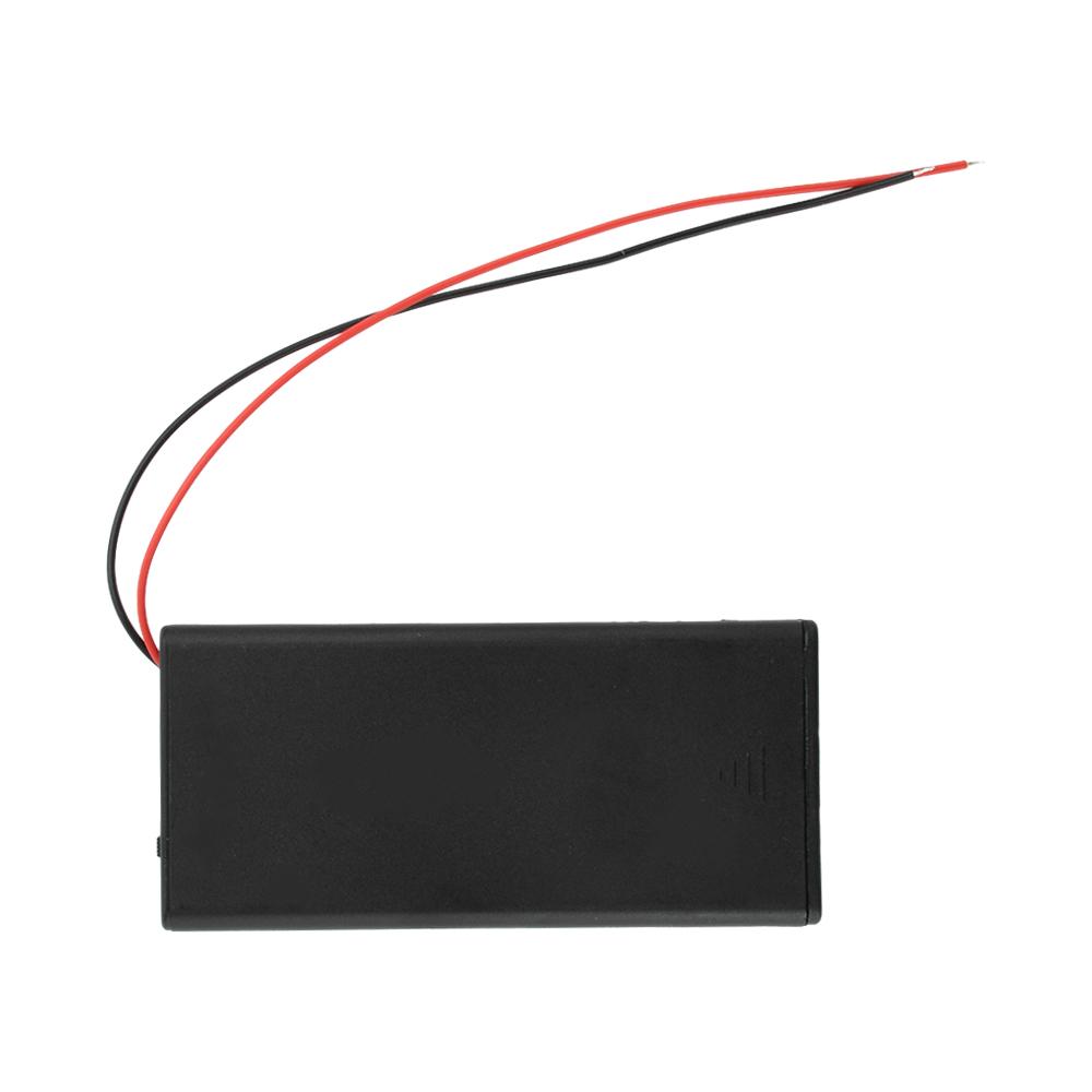 1pcs 18650 Battery Holder Box 2 Slot 3.7V Battery Storage Case 2 Cell Plastic Container With Cover Connect Black Red Wires
