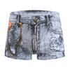 Herren-Boxerunterwäsche, mittelhoher Schnitt, Imitation von Jeans mit 3D-Druck, Shorts, Slips, elastische Wraps, U-konvexe Höschen