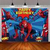 Customizable Spider-Man Iron Man Hulk Theme Children's Birthday Party Decoration Background Baby Shower Layout Props Room Poster