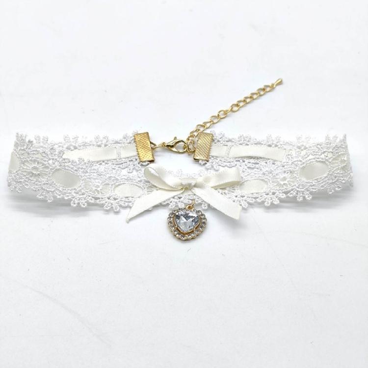 Fashionable Bowknot Necklace Bow Heart Pendant Neckchain Stylish Women Choker