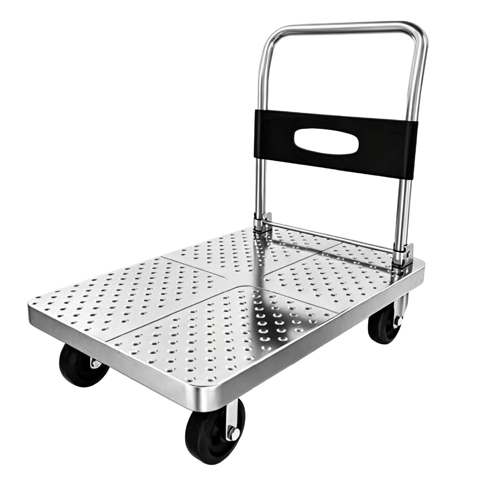 Folding Warehouse Hand Cart for Portable Storage and Delivery