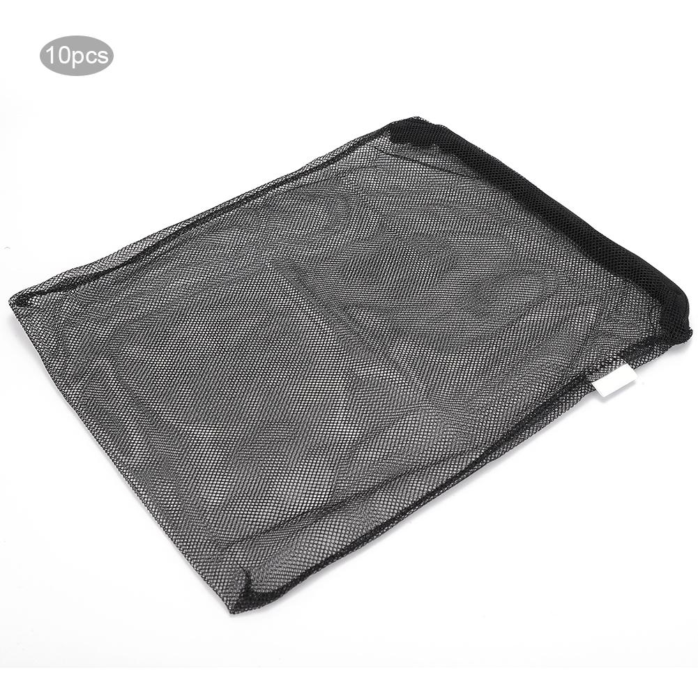 10Pcs Aquarium Fish Tanks Reusable Polyester Filter Mesh Bag with Zipper Isolation BagsBlack
