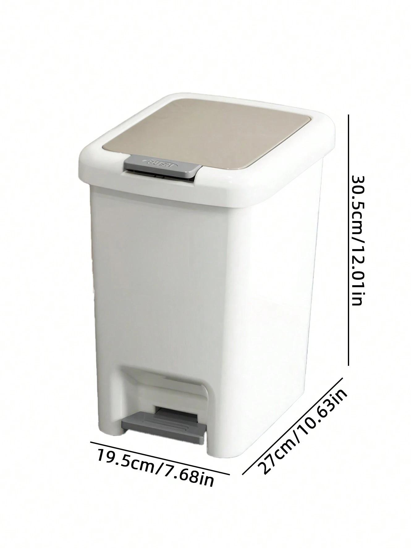 

Foot Pedal Trash Can with Lid Household Garbage Bin for Kitchen Bathroom Toilet Living Room Bedroom Office Wastebasket