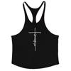 Men's European & American Muscle Gym Vest with Thin 1cm Straps - 100% Cotton