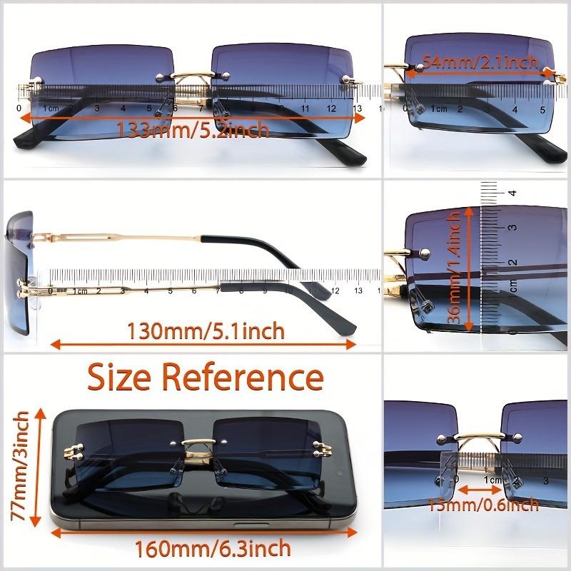 2 Pairs of Rectangular Frameless Versatile Fashionable Women'S Daily Glasses