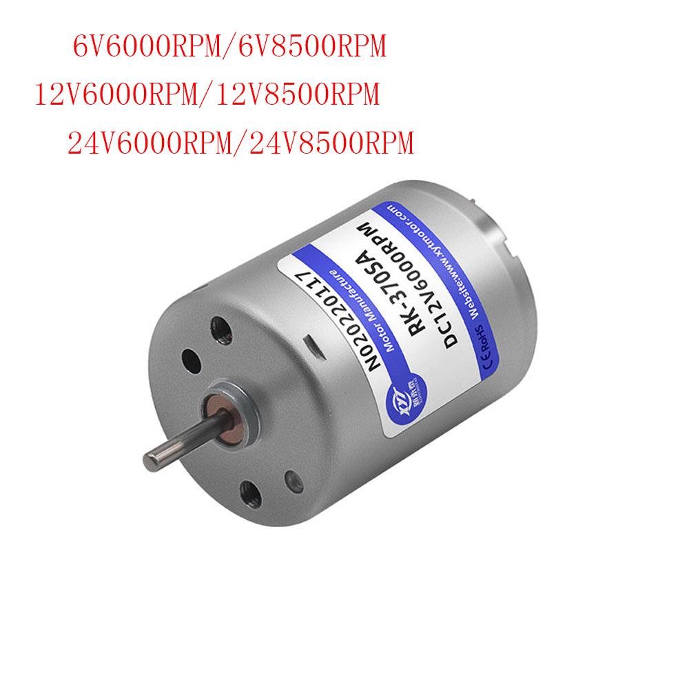 RF-370 DC Deceleration Motor High Power High Speed DC Motor 6V 12V 24V 6000RPM 8500RPM Speed Adjustable DC Motor Long Life Time