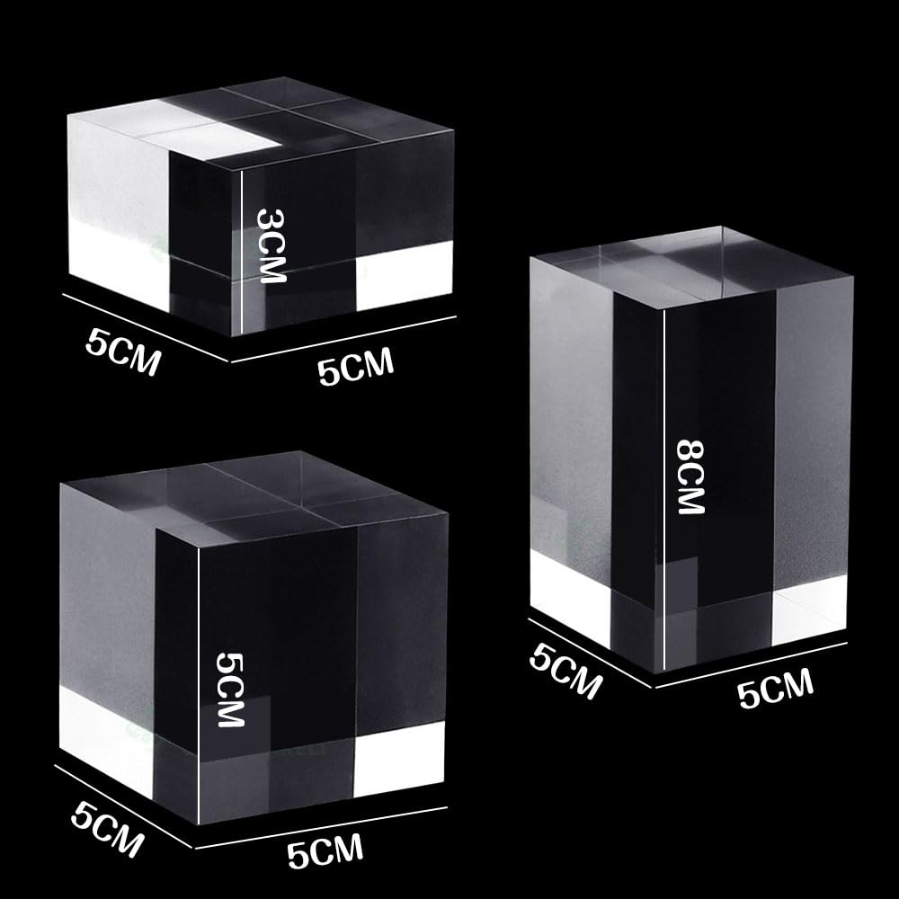 CHANJIF Akrylbas Figurdisplay 3 Helt för att Visa Akryl och Produkt Displayställ, Stativ, Stativ, Storlekar, Transparent, Figurer, Fotografering,