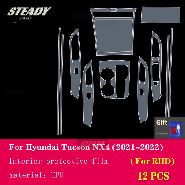 Für Hyundai Tucson NX4 - Transparente TPU-Schutzfolie für die Mittelkonsole des Autoinnenraums, Kratzfest, Reparaturzubehör