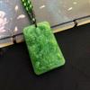 Green Jade Nine-Dragon Guanyin Pendant Necklace - Dragon & Phoenix Charm for Auspiciousness.