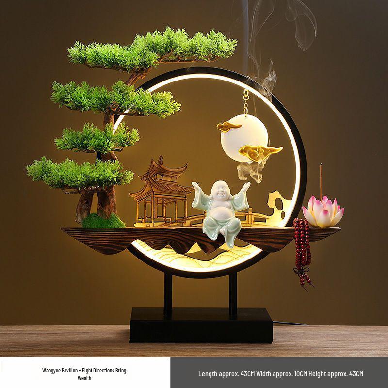 Chinese Style Backflow Incense Burner - Pine Design for Home & Office Décor