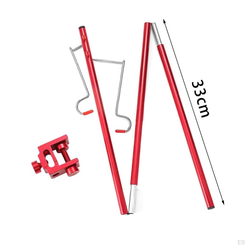 Camping Stand, Aluminum Alloy Lamp Stake and Hook, Adjustable Hanger for Outdoor Picnic, ,