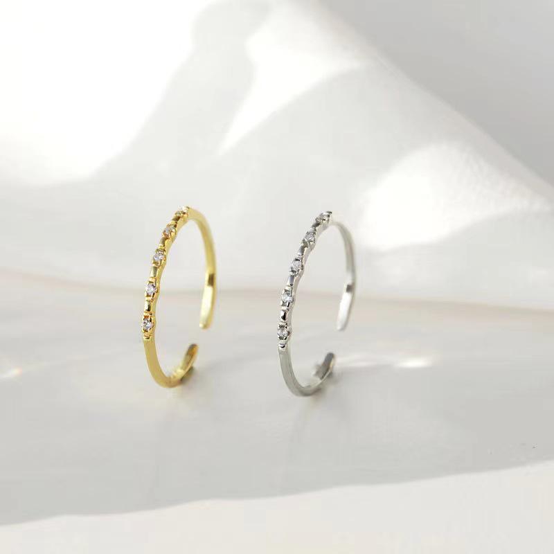 Korean Style Women's Open Ring with Drilled Holes - Elegant, Versatile, and Fashionable Personalized Accessory