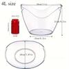 4pc 4L Transparent PET Ice Bucket Beer Barrels Durable Plastic Beverage Coolers for Champagne Wine Parties BBQs Picnics Home Bar