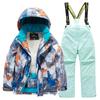 Children's Fashion Skiwear Set Boys' And Girls' Thickened Waterproof Warm Ski Suit Jacket And Trousers Outfit Set