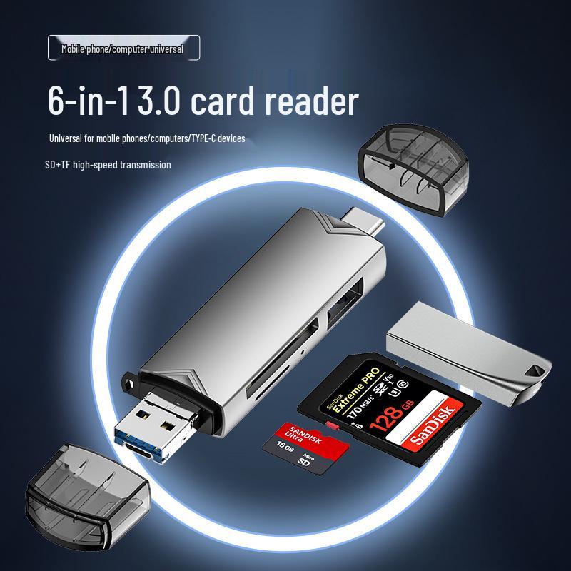 High-Speed USB 3.0 Multi-Function Card Reader for iPhone 15, SD, and TF Cards