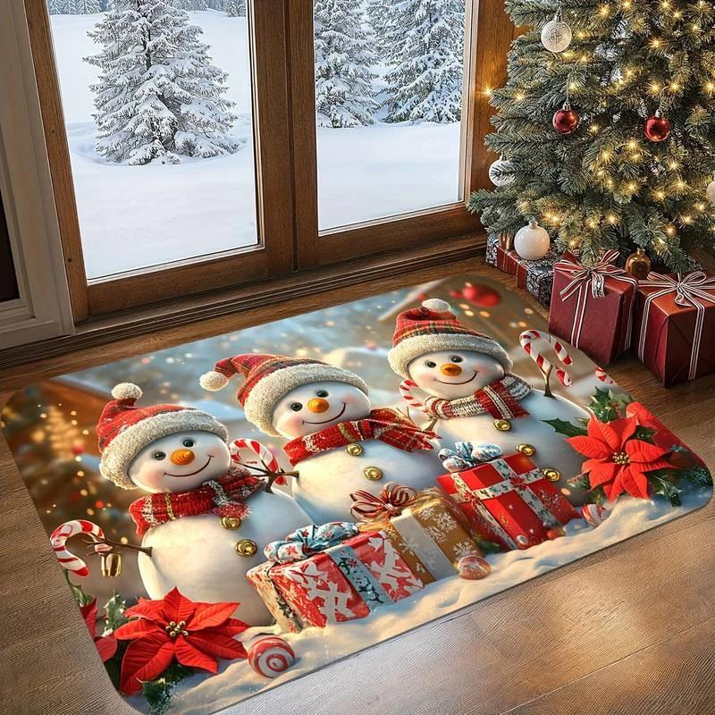 

Сніговики З Різдвом-тематичний Маленький Килим Протиковзкий Доріжка Домашній Декор Спальня Вітальня Вхідний Простір Килимок для Підлоги Кухня Ванна кімната 30X50CM