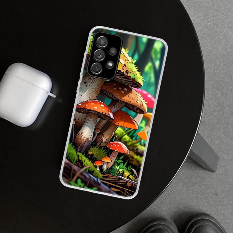 Colorful Mushroom Phone Case Cover for Samsung Galaxy A12 A22 A32 A52 A72 A02S A51 A50S A31 A20S A10S Note 20 Ultra 10 Plus Gala