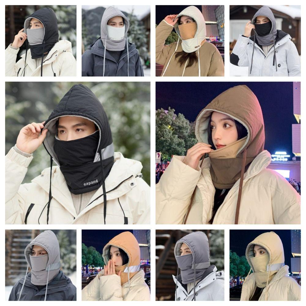 Thickened Winter Neckerchief Windproof Mask Pullover Cap Fashion Men 3 in 1 Cap  Women
