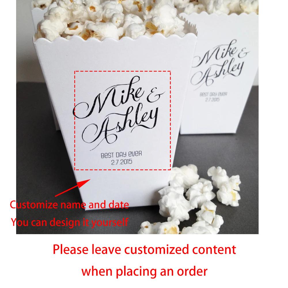 

Custom 5Pcs Mini Popcorn Box Wedding Bachelorette Party Decoration Birthday Bar Mitzvah Bridal Shower Popcorn Bar Favor Gift Box 5pcs8x11cm