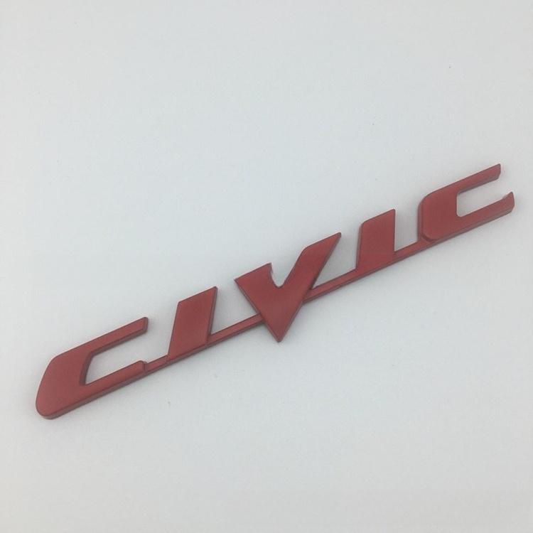 Metal Car Sticker Emblem Badge Decals Decoration For Honda CIVIC Logo Emblem Sticker Fender Trunk Badge Exterior Auto Accessorie