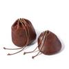 Retro Crazy Horse Leather Coin Purse: Genuine Cowhide Drawstring Bag for Jewelry, Cards, and Keys