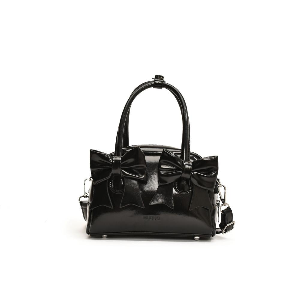 IELGY With Bow Commuter Underarm Bag Spring Summer Portable One-Shoulder Bowling Pillow Bag
