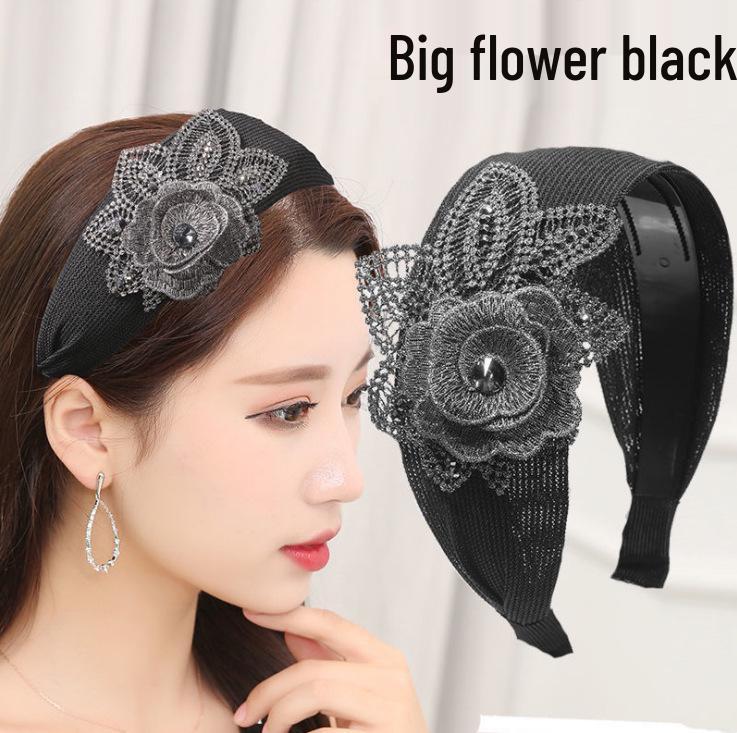 

Элегантная повязка на голову с широкими полями и цветами – Дышащий, нескользящий аксессуар для волос для женщин