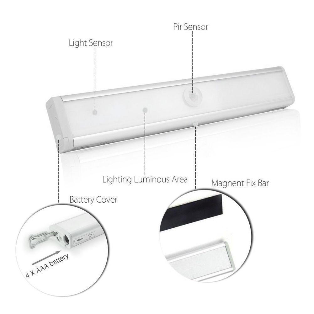 Imported Battery-Powered Motion Sensor Light for Cabinets & Hallways - Set of 10