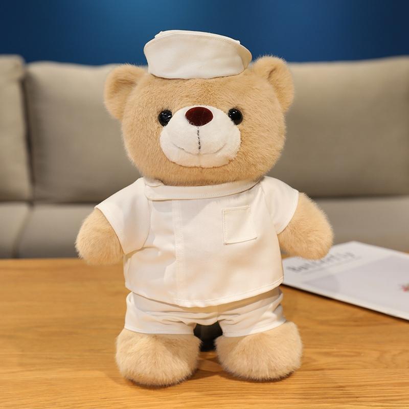30cm Cartoon Cosplay Plüschbär-Puppe Professioneller Arzt Krankenschwester Abschlussbär Plüschtier Heimdekoration Geschenk für Jungen und Mädchen