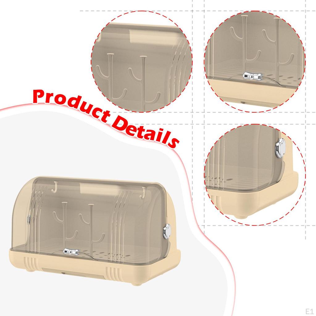 Rack Cup Storage Holder with Transparent Cover Container Lightweight Tableware Box for
