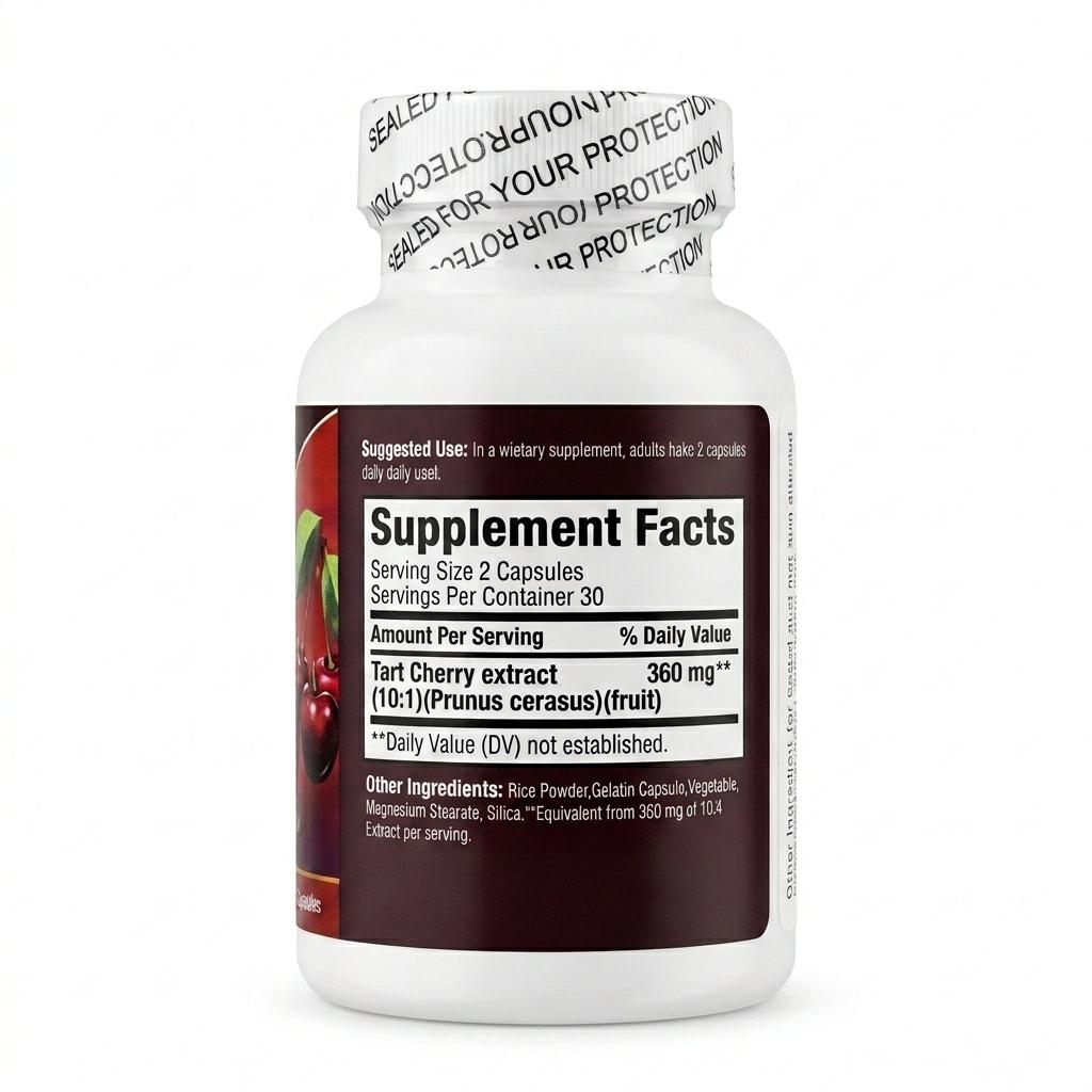 Estratto di Amarena 3600mg Equivalente Per Porzione – Integratore per la Salute delle Articolazioni, Depurazione dell'Acido Urico e Sonno Riposante (60 Capsule)