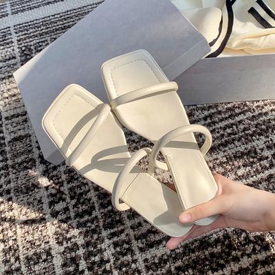 Fashion Fairy, Middle Heel with Slippers, Summer Wear, New Stiletto, Square Head Cat and Open-toed Sandals, Women's Shoes