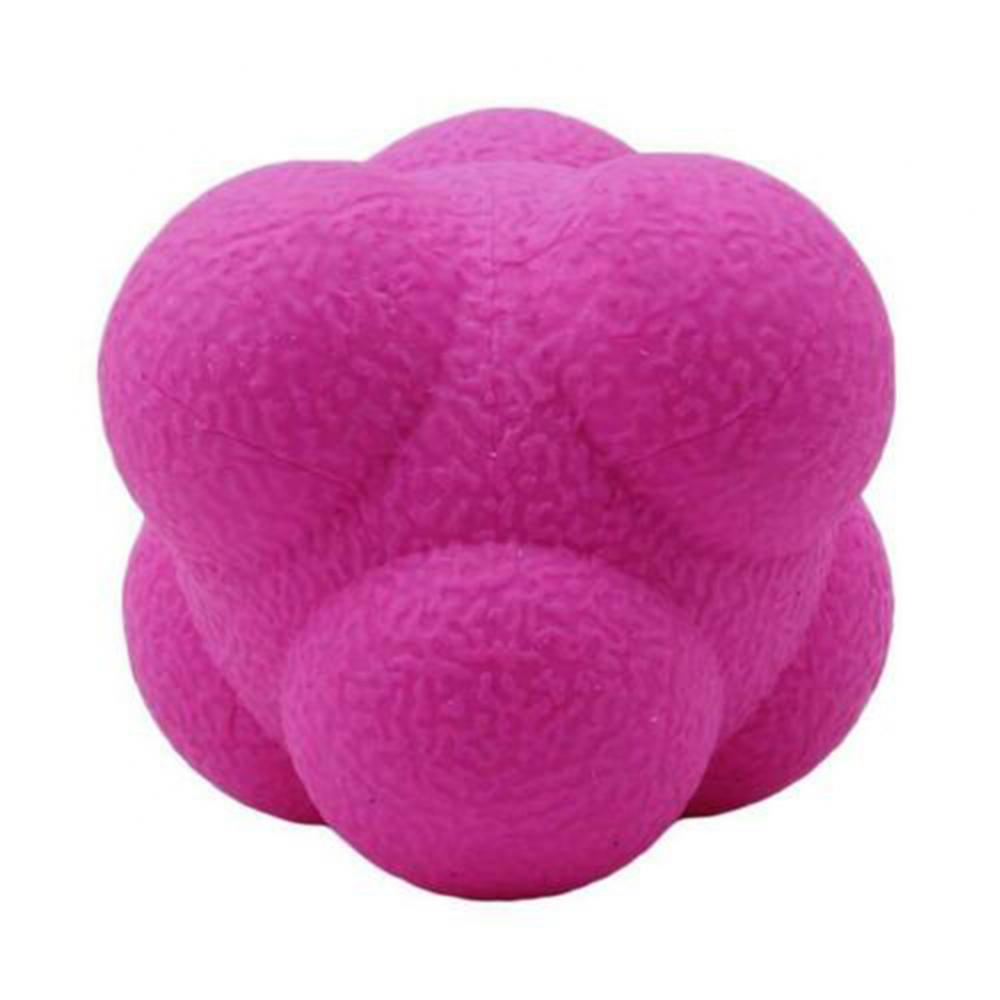 Hexagonal Reaction Ball Fitness Sport Speed Agility Reflex- Skills Training Unpredictable Reaction Ball Outdoor Fun Ball Toys розовый