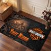 Tappeto in Velluto di Cristallo Personalizzato Harley-Davidson, Tappeto Morbido Antiscivolo con Testo Nome Personalizzato per Soggiorno Camera da Letto